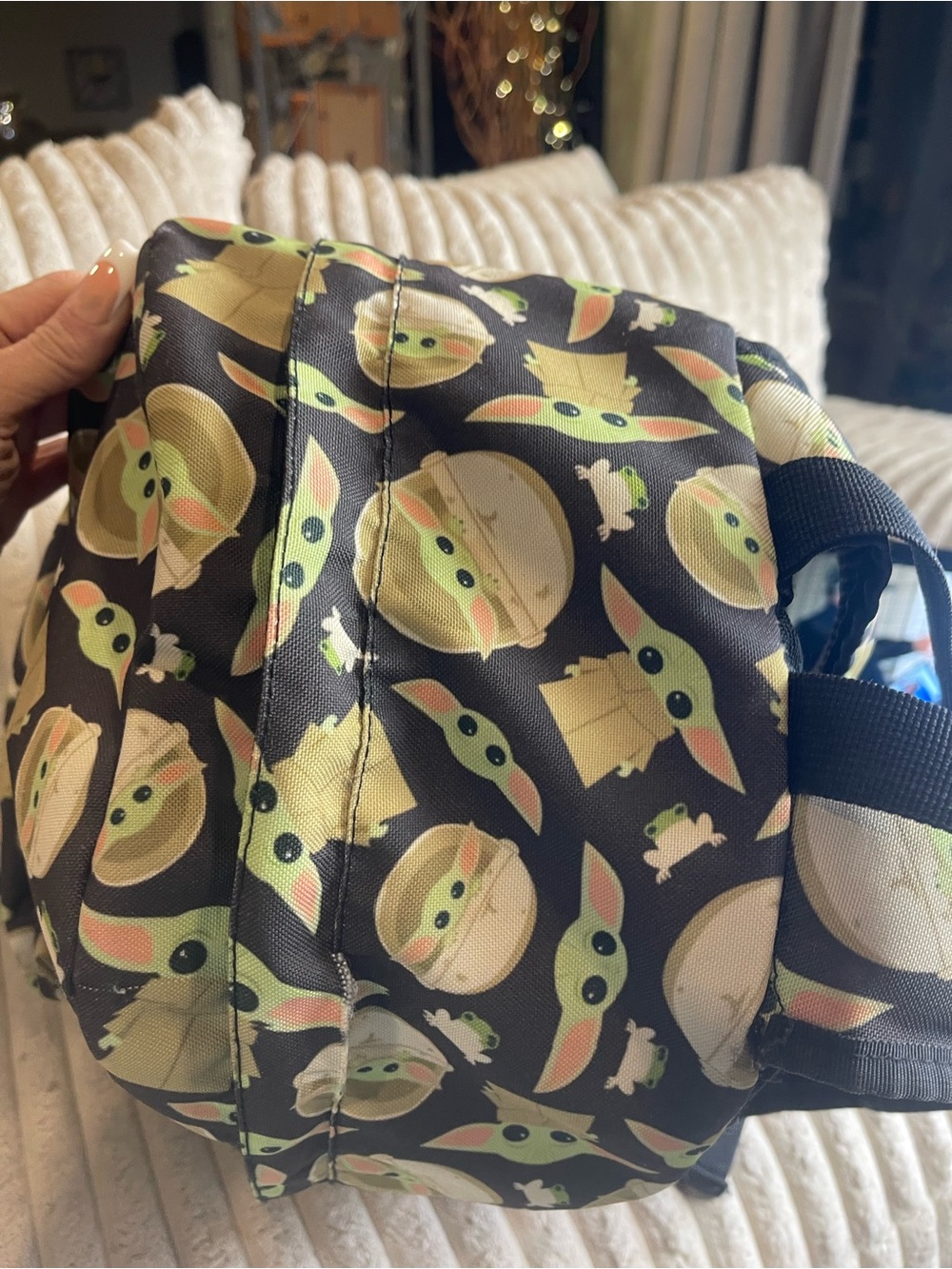 Star Wars The Mandalorian Baby Yoda Grogu All Over Print Backpack - Picture 6 of 7